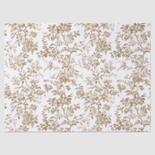 Beige Botanical Floral Clusters Tissue Paper