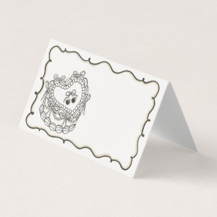 Beige Bow Coquette Cake Bachelorette Place Cards