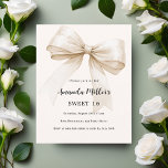 Beige bow elegant Sweet 16 invitation<br><div class="desc">A soft beige,  cream colored background,  decorated with a large bow. Personalize and add a name and party details. 

1 sheet = 1 invitation printed edge to edge.</div>