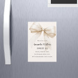 Beige bow elegant Sweet 16 luxury Magnetic Invitation<br><div class="desc">A soft beige,  cream colored background,  decorated with a large bow. Personalize and add a name and party details.</div>