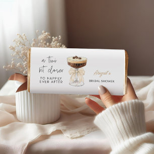 Beige Bow Espresso Martini Bridal Shower Hershey Bar Favors