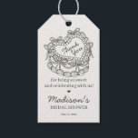 Beige Bow Retro Heart Coquette Cake Bridal Shower Gift Tags<br><div class="desc">Indulge in the charm of our Retro Coquette Cake Collection. This sweet coquette bow ensemble features a vintage heart-shaped coquette cake adorned with coquette bows and sweet buttercream icing, capturing the essence of classic romance. This collection adds a playful and elegant vibe to any celebration, making it irresistibly sweet. ★...</div>