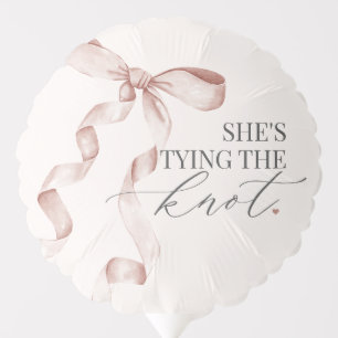 Beige Bow Tying the Knot Bridal Shower Decor Balloon