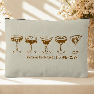 Beige Bridesmaid Espresso Martini Bachelorette Accessory Pouch