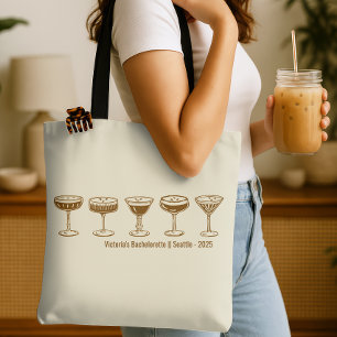 Beige Bridesmaid Espresso Martini Bachelorette Tote Bag