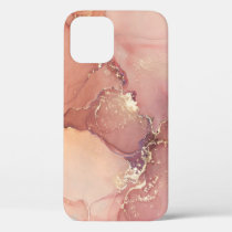 Beige Brown: Abstract Acrylic Background. iPhone 12 Case