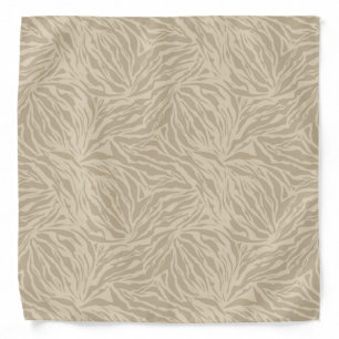 Beige & Brown Abstract Animal Fur Pattern Bandana