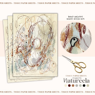 Beige Brown Abstract Decoupage Tissue Paper