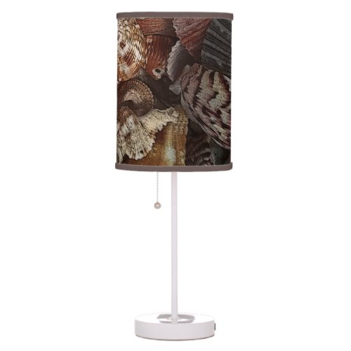 Beige Brown  Abstract Seashells Pattern Table Lamp