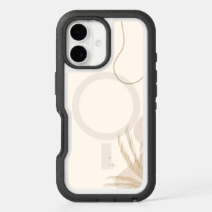 Beige Brown Aesthetic Floral Linktree Background   iPhone 16 Case