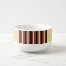 Beige, Brown and Black Striped Bowl