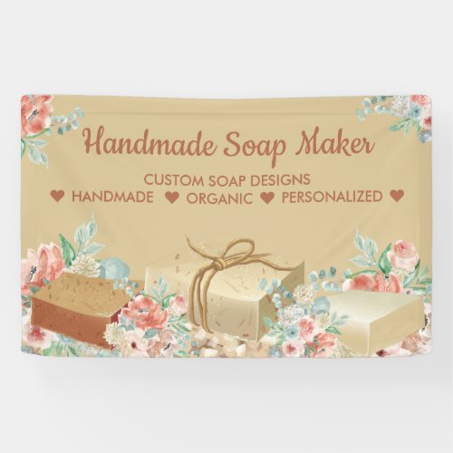 Beige Brown Aromatherapy Handmade Soap Banner