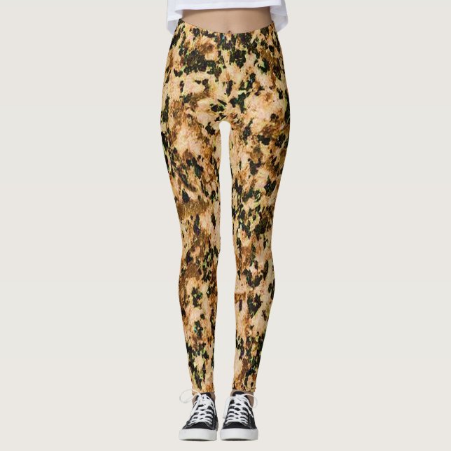 Beige Brown & Black Leggings (Front)