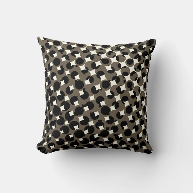 Beige Brown Black White  Throw Pillow (Front)