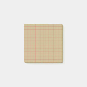 Beige Brown Checkered Pattern Neutral Grid Design Post-it Notes