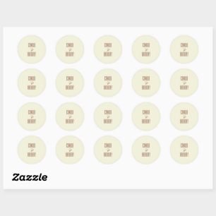 Beige Brown Classic Round Sticker
