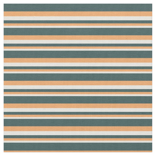 Beige, Brown & Dark Slate Gray Lines Fabric (Close Up)