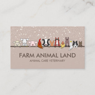 Beige Brown Farm Vet Clinic Business Card