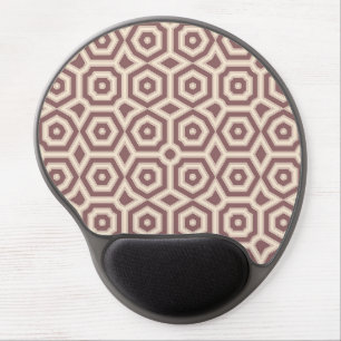 beige brown geometric pattern art deco gel mouse pad