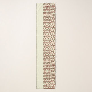 Beige Brown Geometric Pattern Islamic Scarf