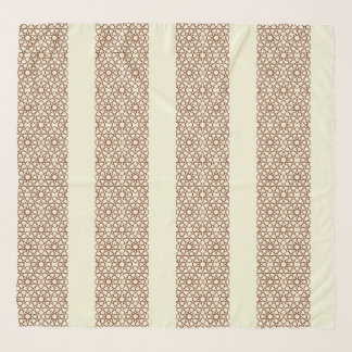 Beige Brown Geometric Pattern Islamic Scarf