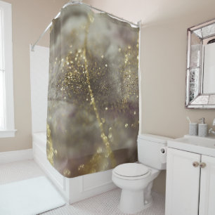 Beige Brown Gold Glitter Glam 1 Shower Curtain