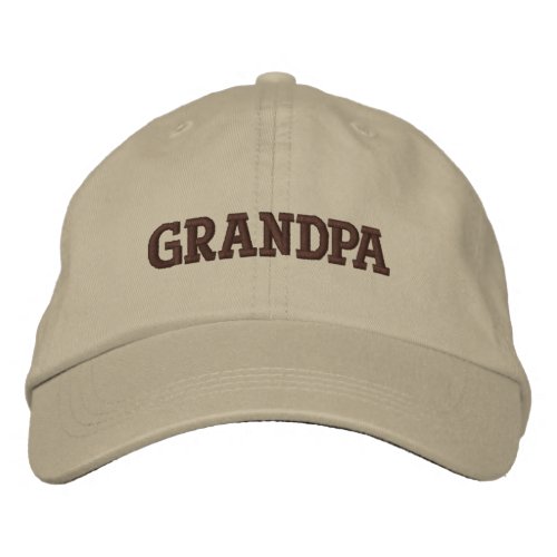 Beige Brown Grandpa Embroidered Baseball Cap
