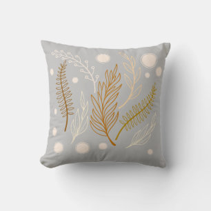 Beige Brown Light Grey Simple Throw Pillow
