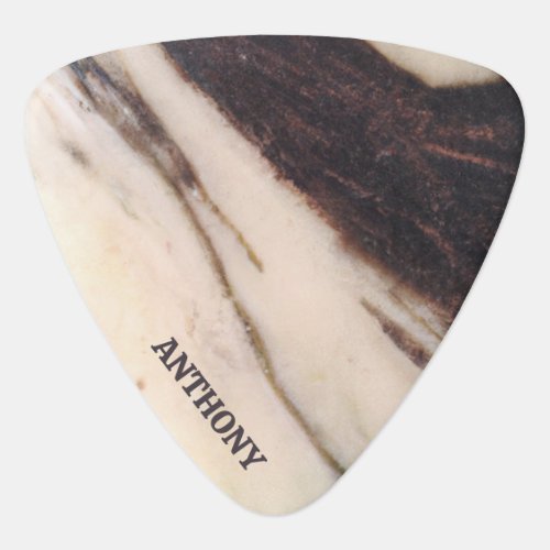 Beige  Brown Marbled Guitar Pick