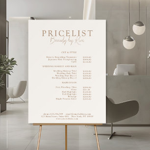 Beige & Brown Minimal Elegant Salon Price List Foam Board