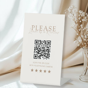 Beige & Brown Minimal Elegant Salon Social Media Pedestal Sign