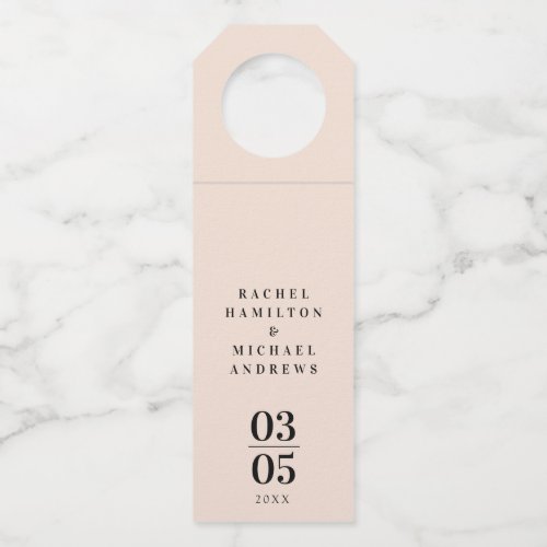 Beige_Brown Modern Simpel Wedding Bottle Hanger Tag