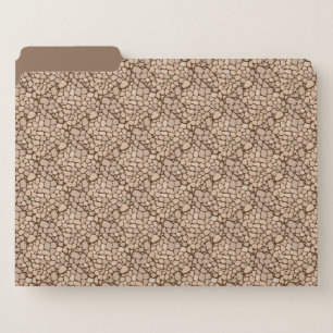 Beige Brown mosaic tile abstract pattern File Folder