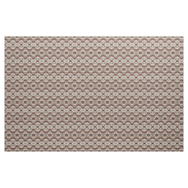 Beige Brown Olive Green Aztec Mosaic Pattern Fabric (Fat Quarter)