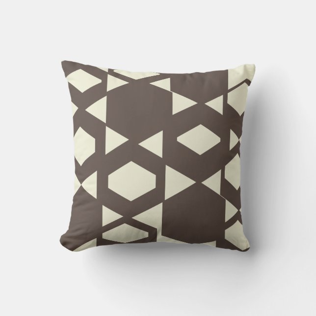 Beige Brown Outdoor Pillow (Front)