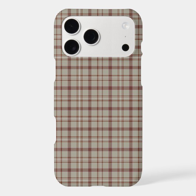 Beige Brown Plaid Classic Pattern iPhone Case (Back)