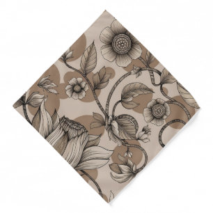 Beige Brown Pocket Square Bandana