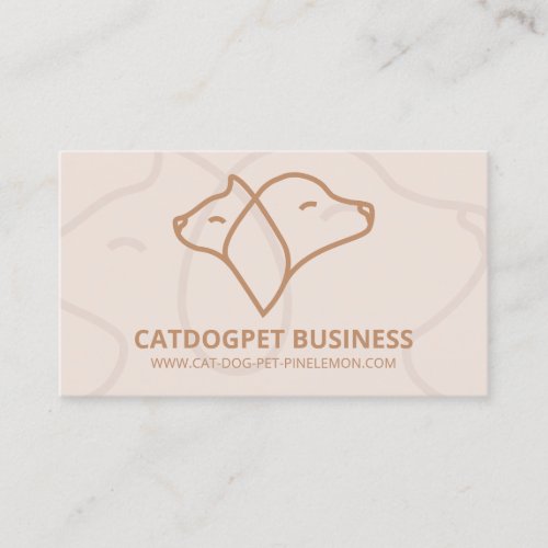 Beige Brown Qr Code Logo Dog Cat Pet Business Card