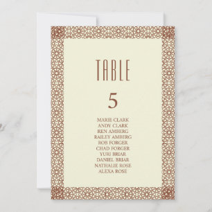 Beige Brown Rustic Islamic Geometric Single Border Invitation