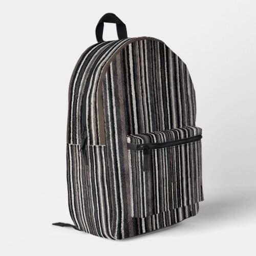 Beige Brown Stripes Hippy Towel like Printed Backpack