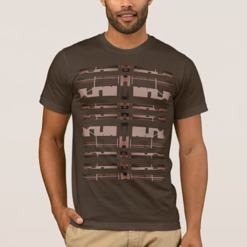 Beige Brown Symmetrical Southwest Art Motif T_Shirt