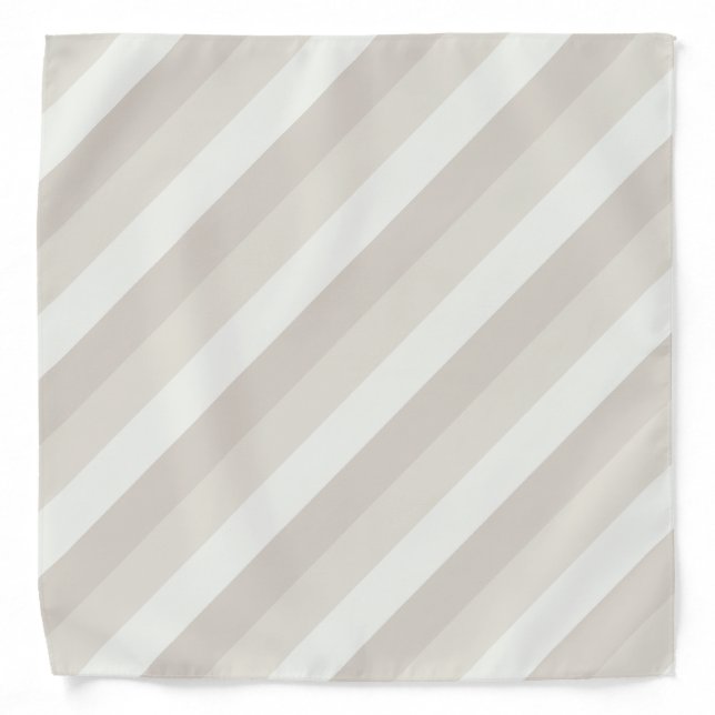 Beige Brown Trendy Elegant Striped Template Bandana (Front)