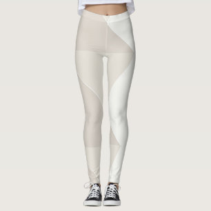 Beige Brown White Pastel Colors Modern Elegant Leggings