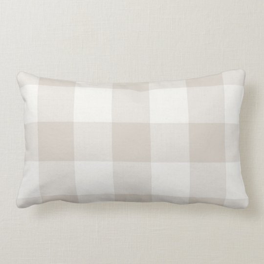 Beige Buffalo Check Farmhouse Lumbar Pillow