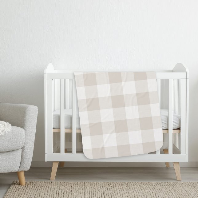Beige Buffalo Check | Modern Farmhouse Baby Blanket (Creator Uploaded)
