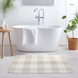 Beige Buffalo Check | Modern Farmhouse Bath Mat