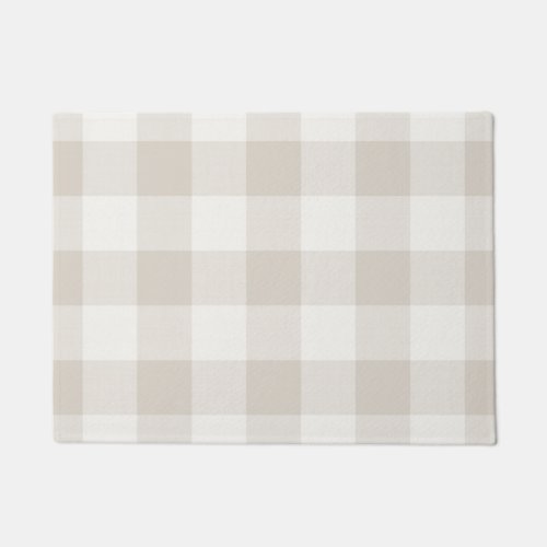 Beige Buffalo Check  Modern Farmhouse Doormat