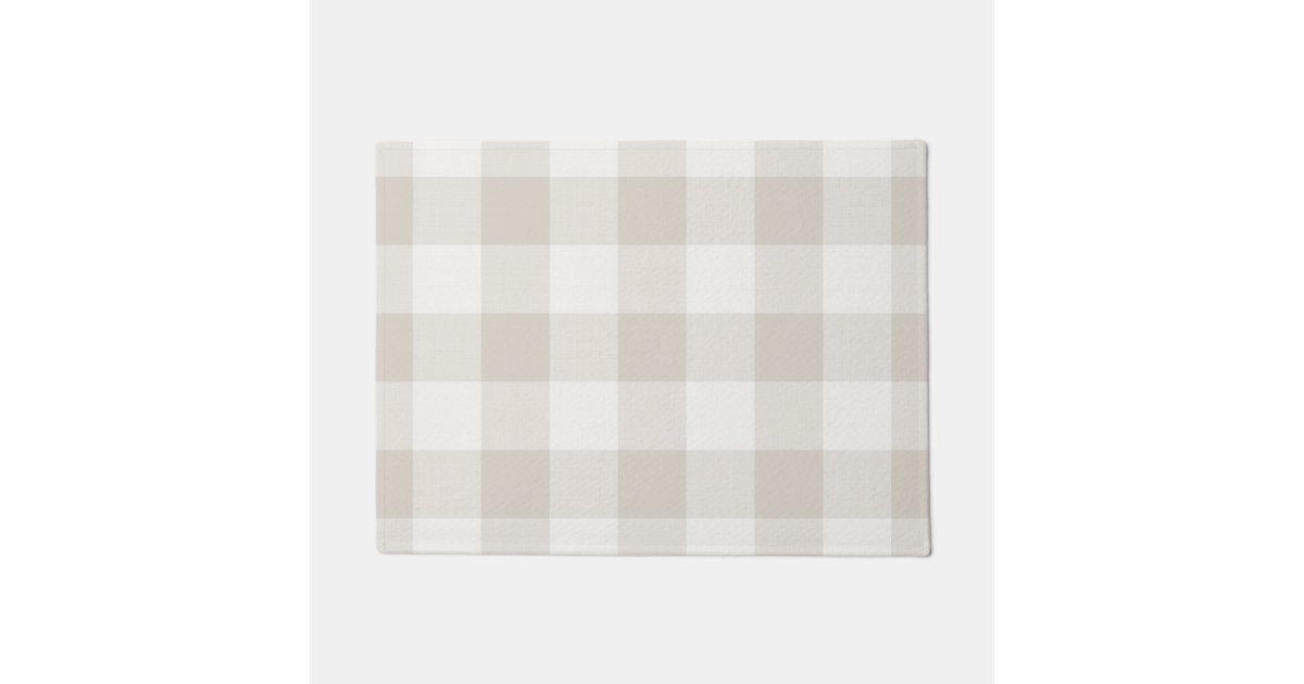 Beige Buffalo Check Modern Farmhouse Doormat Zazzle