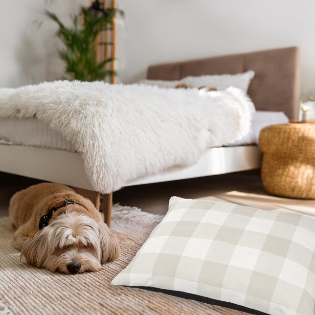 Beige Buffalo Check | Modern Farmhouse Pet Bed (Creator Uploaded)