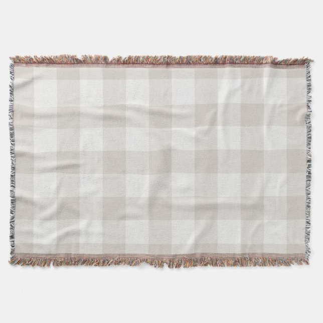 Beige Buffalo Check | Modern Farmhouse Throw Blanket (Front)